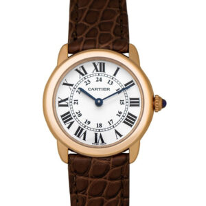 montre cartier ronde de cartier 29mm – or rose, acier & cuir d'alligator