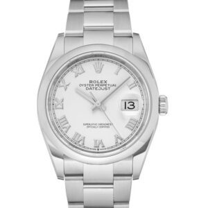 datejust 36 mm, cadran blanc en acier inoxydable